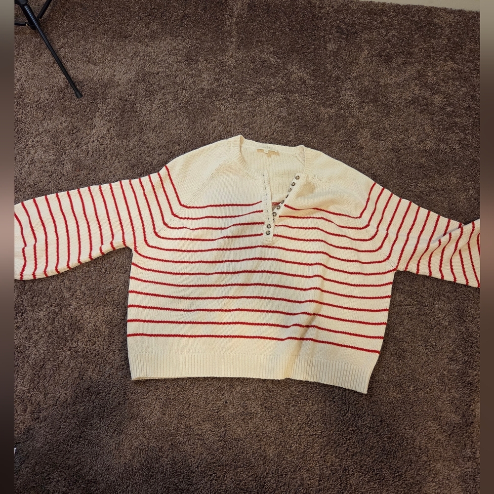 Sezane Léontine Jumper Ecru / Coral - Size XXXL